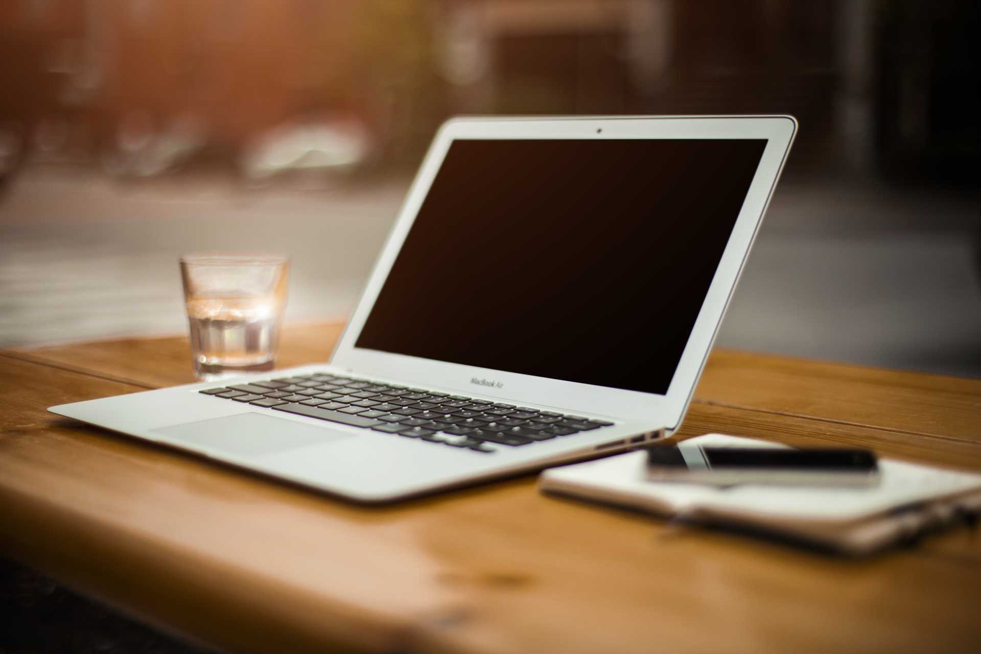 Nice desk with a notebook